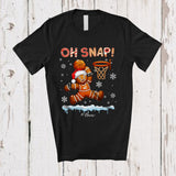 MacnyStore - Personalized Oh Snap; Wonderful Christmas Gingerbread Playing Basketball; Custom Name Sport Player T-Shirt