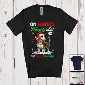 MacnyStore - Personalized On Santa's Naughty List; Lovely Christmas Custom Name Beagle Owner T-Shirt