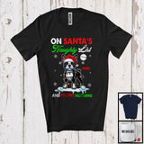 MacnyStore - Personalized On Santa's Naughty List; Lovely Christmas Custom Name Boston Terrier Owner T-Shirt