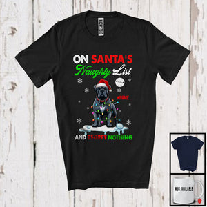 MacnyStore - Personalized On Santa's Naughty List; Lovely Christmas Custom Name Cane Corso Owner T-Shirt