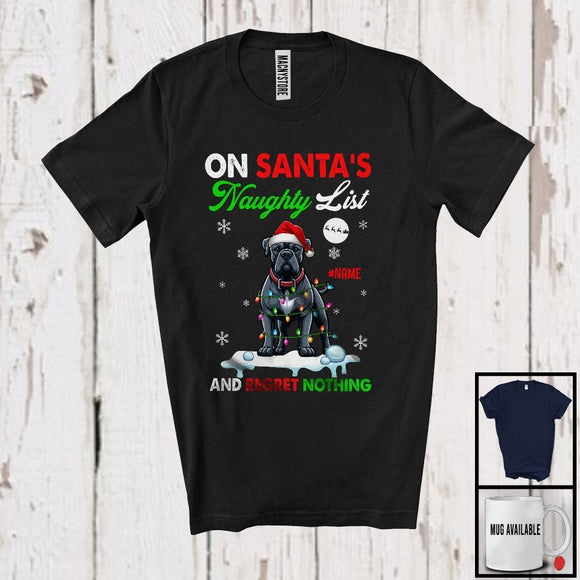 MacnyStore - Personalized On Santa's Naughty List; Lovely Christmas Custom Name Cane Corso Owner T-Shirt