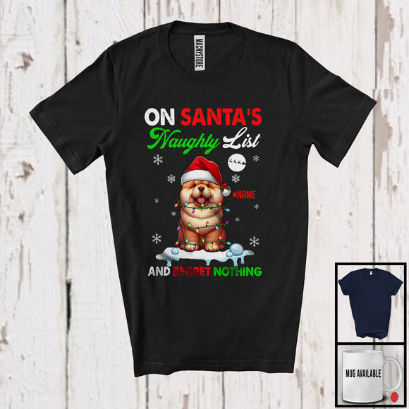 MacnyStore - Personalized On Santa's Naughty List; Lovely Christmas Custom Name Chow Chow Owner T-Shirt