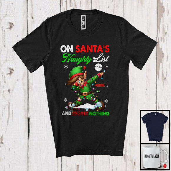 MacnyStore - Personalized On Santa's Naughty List; Lovely Christmas Custom Name Elf Owner T-Shirt