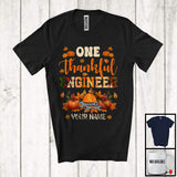 MacnyStore - Personalized Custom Name One Thankful Engineer; Happy Thanksgiving Plaid Pumpkins; Jobs T-Shirt