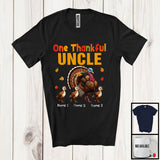 MacnyStore - Personalized One Thankful Uncle; Lovely Thanksgiving Custom Name Turkeys; Family Group T-Shirt