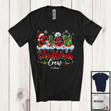 MacnyStore - Personalized PICU Christmas Crew; Wonderful X-mas Red Green Plaid; Custom Name Nurse Group T-Shirt