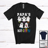 MacnyStore - Personalized Papa's Boo Crew, Adorable Halloween Custom Name Grandkids, Ghost Family T-Shirt