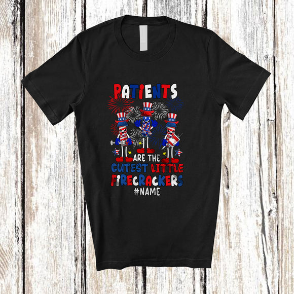 MacnyStore - Personalized Patients Are The Cutest Little Firecrackers; Lovely 4th Of July Custom Name Nurse T-Shirt