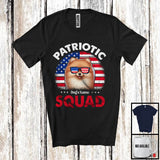MacnyStore - Personalized Patriotic Squad, Adorable 4th Of July Custom Name Pomeranian, USA Flag Vintage T-Shirt