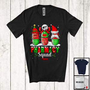 MacnyStore - Personalized Pharmacy Squad; Lovely Christmas Three Pills; Custom Name Pharmacist Nurse T-Shirt