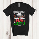 MacnyStore - Personalized Phlebotomist Team Sleighs; Joyful Christmas Santa Sled Reindeer; Custom Name Jobs T-Shirt