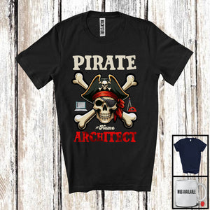 MacnyStore - Personalized Pirate Architect; Creepy Halloween Pirate Skull; Custom Name Architect Group T-Shirt