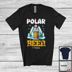 MacnyStore - Personalized Polar Beer; Amazing Christmas Polar Bear Drinking Beer; Custom Name Drunker T-Shirt