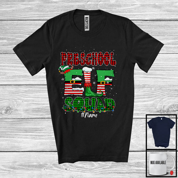 MacnyStore - Personalized Preschool Elf Squad; Amazing Christmas Custom Name Elf; Students Teacher T-Shirt