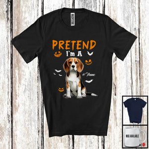 MacnyStore - Personalized Pretend I'm A Beagle; Humorous Halloween Custom Name Dog Owner T-Shirt