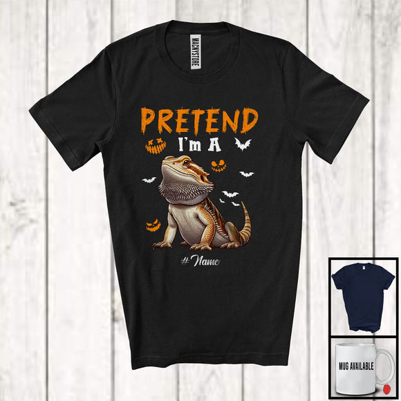 MacnyStore - Personalized Pretend I'm A Bearded Dragon; Creepy Halloween Custom Name Animal Lover T-Shirt