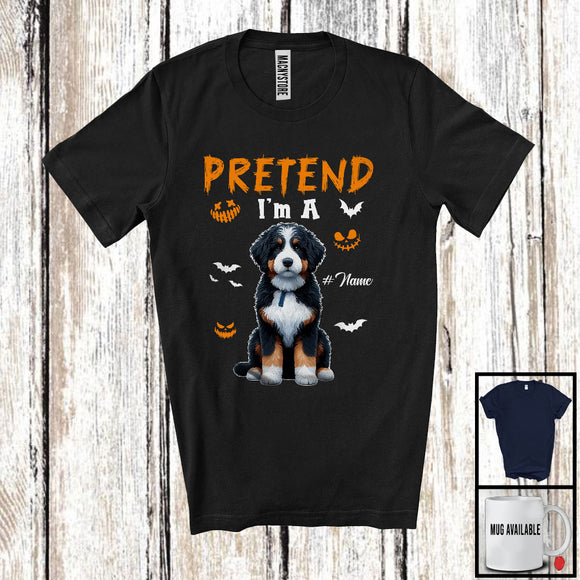 MacnyStore - Personalized Pretend I'm A Bernedoodle; Humorous Halloween Custom Name Dog Owner T-Shirt