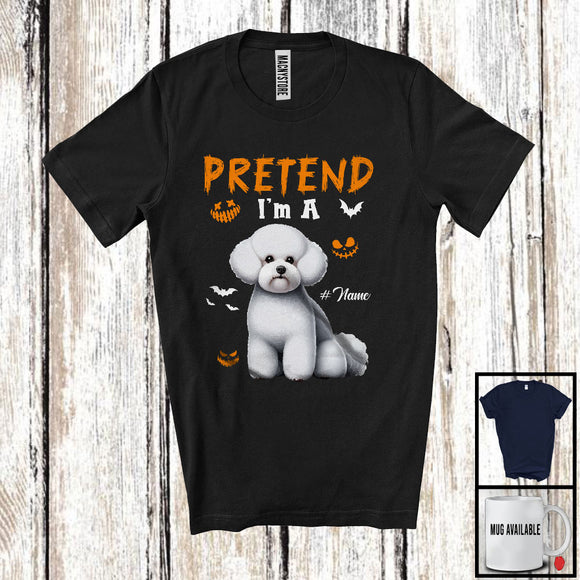 MacnyStore - Personalized Pretend I'm A Bichon Frise; Humorous Halloween Custom Name Dog Owner T-Shirt