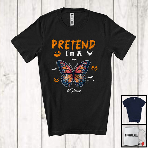 MacnyStore - Personalized Pretend I'm A Butterfly; Creepy Halloween Custom Name Butterfly; Animal Lover T-Shirt