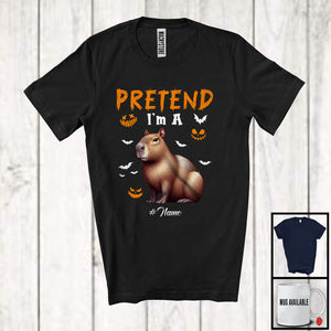 MacnyStore - Personalized Pretend I'm A Capybara; Creepy Halloween Custom Name Capybara; Animal T-Shirt