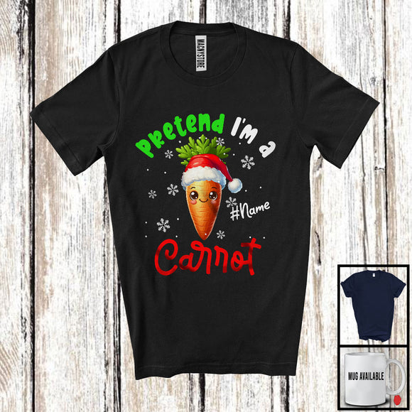 MacnyStore - Personalized Pretend I'm A Carrot Crew; Lovely Christmas Custom Name Santa Snowing T-Shirt