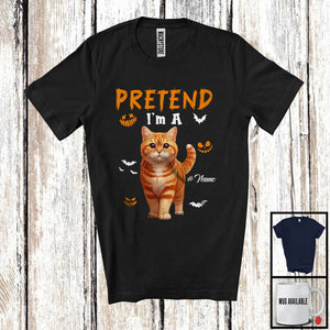 MacnyStore - Personalized Pretend I'm A Cat; Humorous Halloween Custom Name Cat Owner T-Shirt