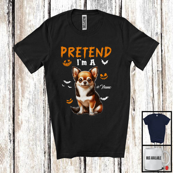 MacnyStore - Personalized Pretend I'm A Chihuahua; Humorous Halloween Custom Name Dog Owner T-Shirt