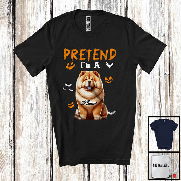 MacnyStore - Personalized Pretend I'm A Chow Chow; Humorous Halloween Custom Name Dog Owner T-Shirt