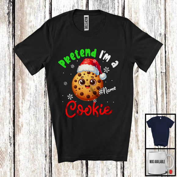 MacnyStore - Personalized Pretend I'm A Cookie Crew; Lovely Christmas Custom Name Santa Snowing T-Shirt