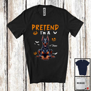 MacnyStore - Personalized Pretend I'm A Dobermann; Humorous Halloween Custom Name Dog Owner T-Shirt