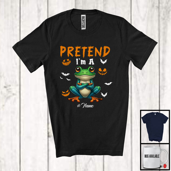 MacnyStore - Personalized Pretend I'm A Frog; Creepy Halloween Custom Name Frog; Animal Lover T-Shirt