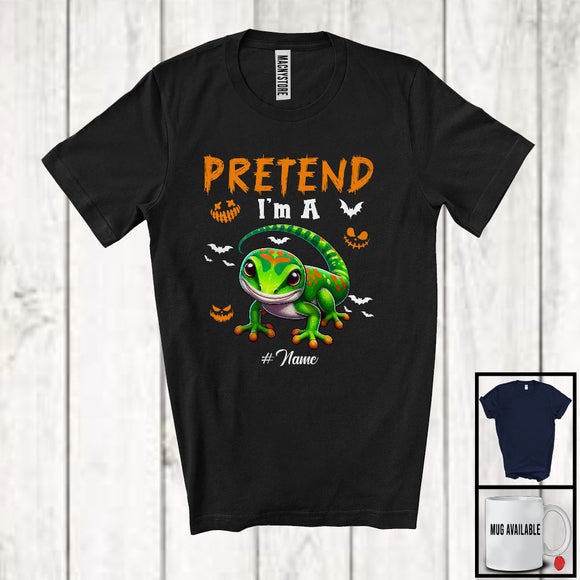 MacnyStore - Personalized Pretend I'm A Gecko; Creepy Halloween Custom Name Gecko; Animal Lover T-Shirt