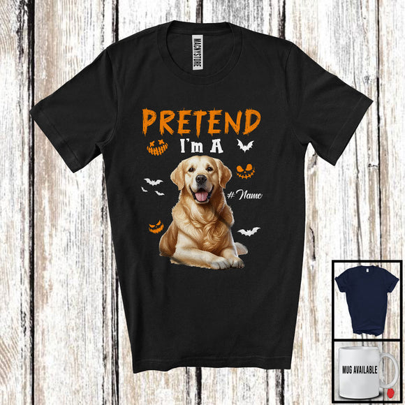 MacnyStore - Personalized Pretend I'm A Golden Retriever; Humorous Halloween Custom Name Dog Owner T-Shirt