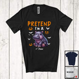 MacnyStore - Personalized Pretend I'm A Hippo; Creepy Halloween Custom Name Hippo; Animal Lover T-Shirt