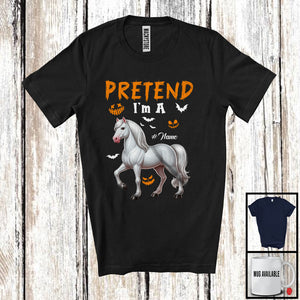 MacnyStore - Personalized Pretend I'm A Horse; Humorous Halloween Custom Name Farm Animal; Farmer T-Shirt