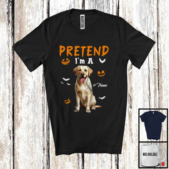 MacnyStore - Personalized Pretend I'm A Labrador Retriever; Humorous Halloween Custom Name Dog Owner T-Shirt