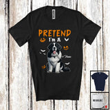 MacnyStore - Personalized Pretend I'm A Landseer; Humorous Halloween Custom Name Dog Owner T-Shirt