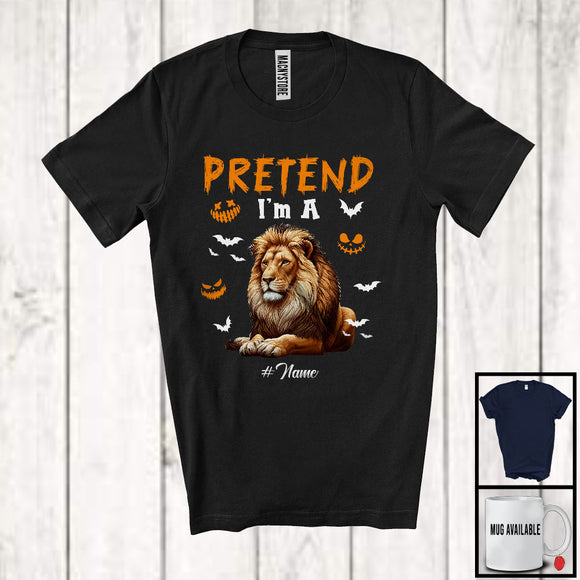 MacnyStore - Personalized Pretend I'm A Lion; Creepy Halloween Custom Name Lion; Animal Lover T-Shirt