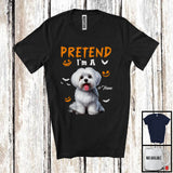 MacnyStore - Personalized Pretend I'm A Maltese; Humorous Halloween Custom Name Dog Owner T-Shirt