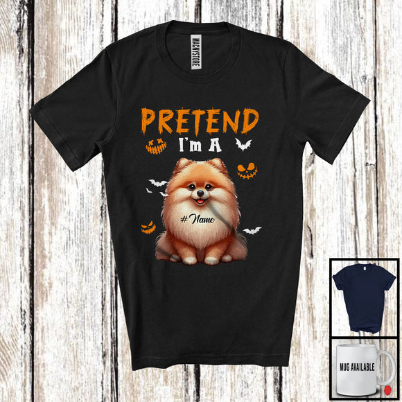 MacnyStore - Personalized Pretend I'm A Pomeranian; Humorous Halloween Custom Name Dog Owner T-Shirt