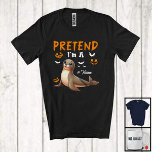 MacnyStore - Personalized Pretend I'm A Sea Lion; Creepy Halloween Custom Name Sea Lion; Animal Lover T-Shirt