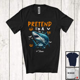 MacnyStore - Personalized Pretend I'm A Shark; Creepy Halloween Custom Name Shark; Animal Lover T-Shirt