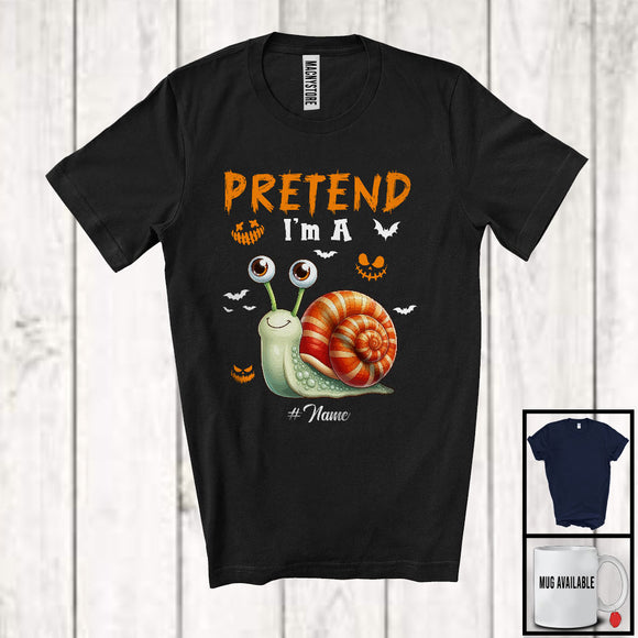 MacnyStore - Personalized Pretend I'm A Snail; Creepy Halloween Custom Name Snail; Animal Lover T-Shirt