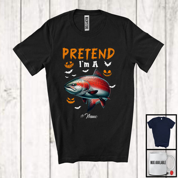 MacnyStore - Personalized Pretend I'm A Sockeye Salmon; Creepy Halloween Custom Name Animal Lover T-Shirt