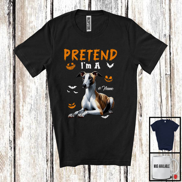 MacnyStore - Personalized Pretend I'm A Whippet; Humorous Halloween Custom Name Dog Owner T-Shirt