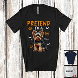 MacnyStore - Personalized Pretend I'm A Yorkshire Terrier; Humorous Halloween Custom Name Dog Owner T-Shirt