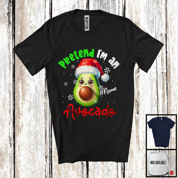 MacnyStore - Personalized Pretend I'm An Avocado Crew; Lovely Christmas Custom Name Santa Snowing T-Shirt