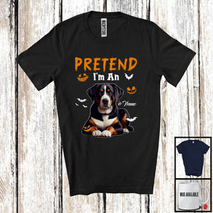 MacnyStore - Personalized Pretend I'm An Entlebucher Mountain; Humorous Halloween Custom Name Dog Owner T-Shirt