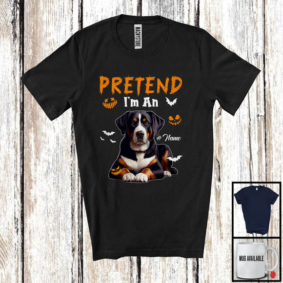 MacnyStore - Personalized Pretend I'm An Entlebucher Mountain; Humorous Halloween Custom Name Dog Owner T-Shirt