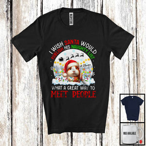 MacnyStore - Personalized Publish His Naughty List; Lovely Christmas Custom Name Guinea Pig Santa T-Shirt